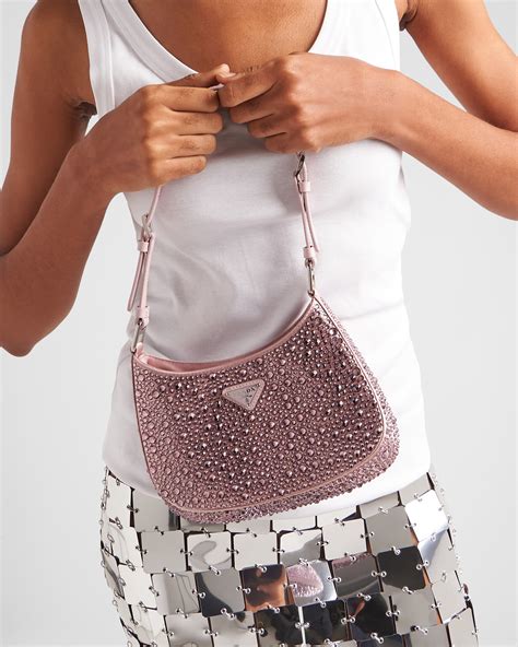 alabaster pink prada|Alabaster Pink Prada Cleo Satin Bag With Crystals .